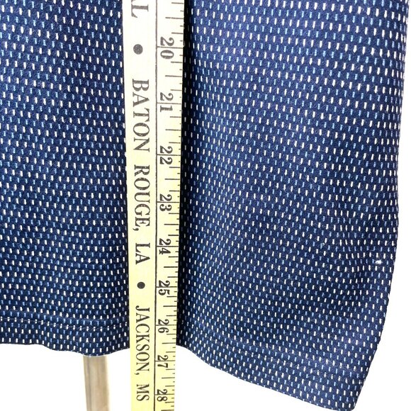 Hart Schaffner Marx Men’s Navy Patterned Polo Shirt 100% Cotton Made in Korea L - Picture 8 of 9